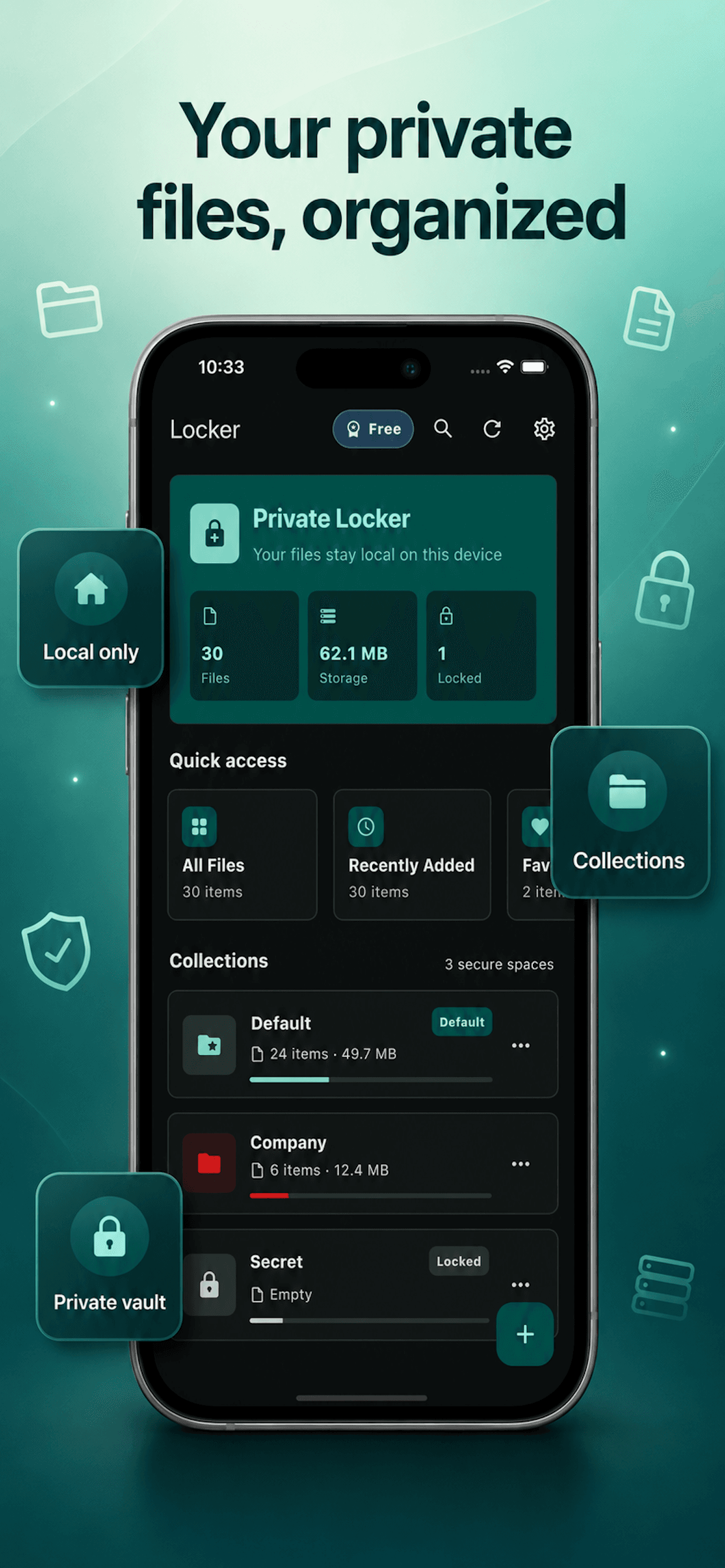 Privault Locker home screen